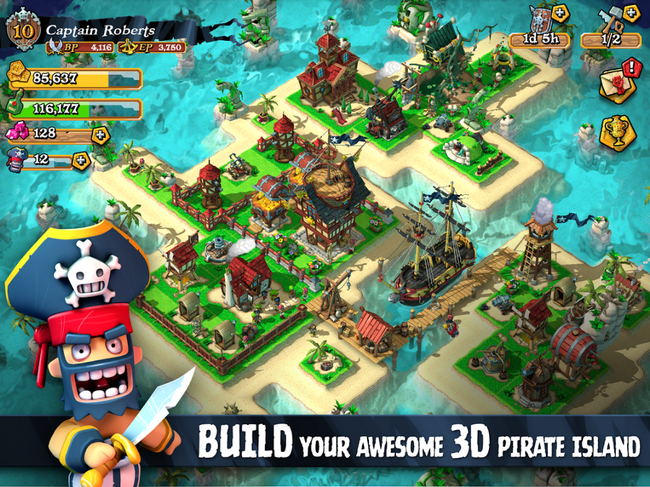 Plunder Pirates (App เกมส์โจรสลัดสร้างเกาะ ถล่มเมือง) : 