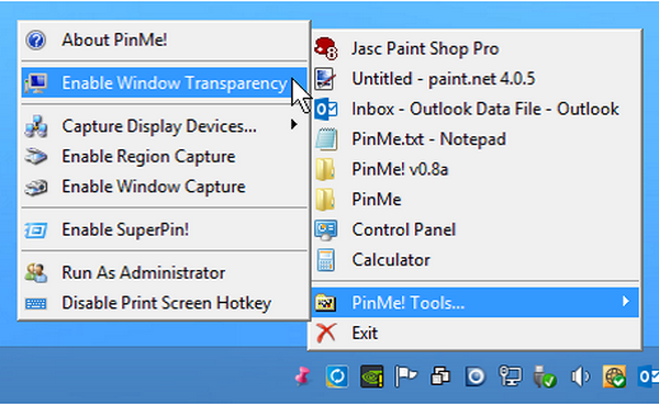 โปรแกรมจับภาพหน้าจอ ปักหมุดโปรแกรม PinMe!
