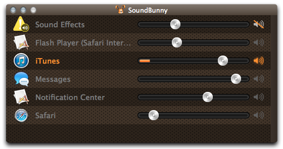 โปรแกรมควบคุมเสียงอย่างง่าย SoundBunny for Mac