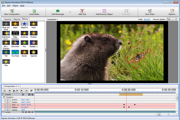 โปรแกรมสร้างแอนิเมชันเพิ่มลูกเล่นให้วิดีโอ Express Animate 