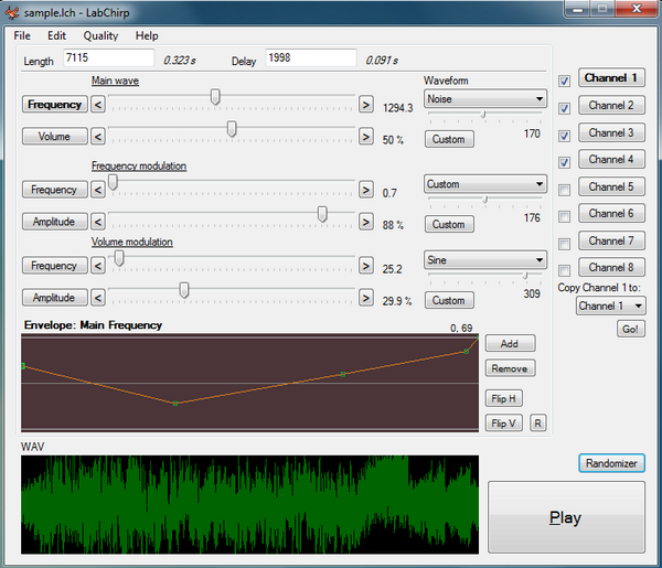 โปรแกรมสร้างเสียงเพลง LabChirp