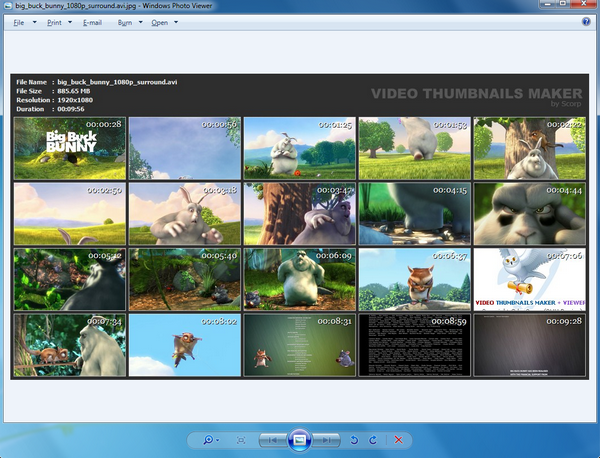 โปรแกรมทำรูปตัวอย่างคลิป Video Thumbnails Maker 