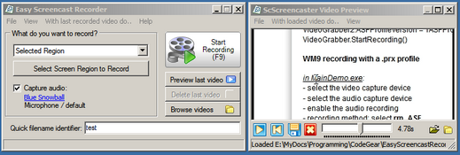 โปรแกรมอัดวิดีโอหน้าจอ Easy Screencast Recorder โปรแกรมอัดวิดีโอหน้าจอ Easy Screencast Recorder
