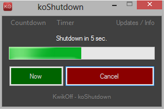 โปรแกรมสั่งปิดเครื่อง KwikOff