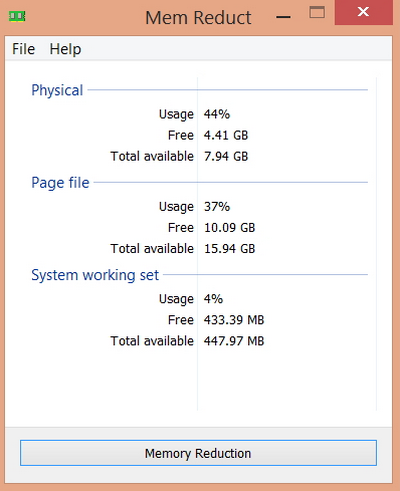 โปรแกรมดูแรม Mem Reduct โปรแกรมดูแรม Mem Reduct