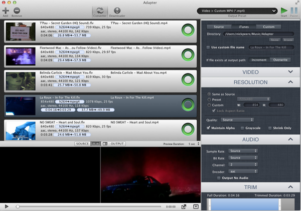 โปรแกรมแปลงไฟล์วิดีโอ Adapter โปรแกรมแปลงไฟล์วิดีโอ Adapter