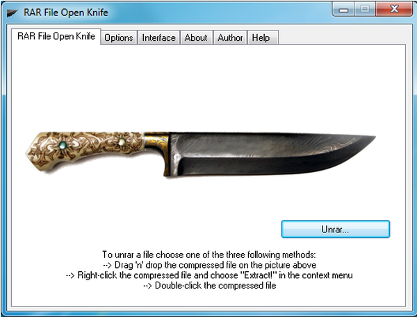 โปรแกรมแตกไฟล์ RAR File Open Knife โปรแกรมแตกไฟล์ RAR File Open Knife