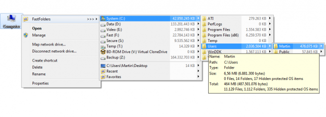 โปรแกรมทางลัดโฟลเดอร์ (FastFolders) โปรแกรมทางลัดโฟลเดอร์ (FastFolders)