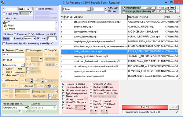 โปรแกรมเปลี่ยนชื่อไฟล์ 1-4a Rename
