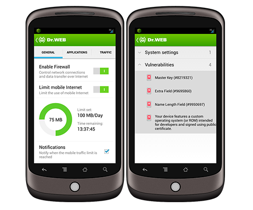 App แอนตี้ไวรัส Dr Web Security Space