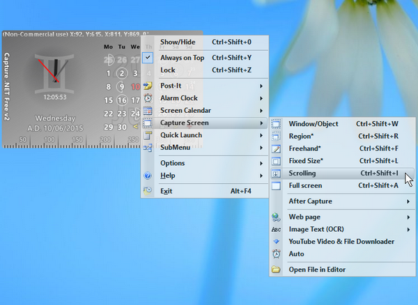 โปรแกรมจับภาพหน้าจอ Capture.NET โปรแกรมจับภาพหน้าจอ Capture.NET
