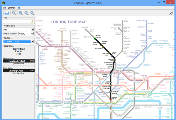 โปรแกรมแผนที่รถไฟใต้ดิน qMetro โปรแกรมแผนที่รถไฟใต้ดิน qMetro
