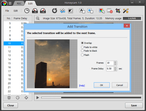โปรแกรมทำภาพเคลื่อนไหว HoneyCam