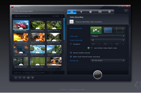 โปรแกรมจับภาพหน้าจอ อัดวิดีโอหน้าจอ Mirillis Action โปรแกรมจับภาพหน้าจอ อัดวิดีโอหน้าจอ Mirillis Action