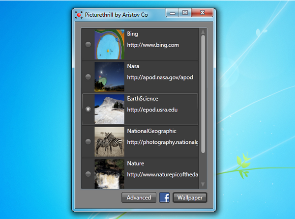 โปรแกรมเปลี่ยนวอลเปเปอร์ Picturethrill