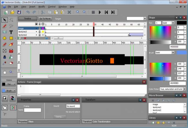 โปรแกรมออกแบบแอนิเมชัน Vectorian Giotto 