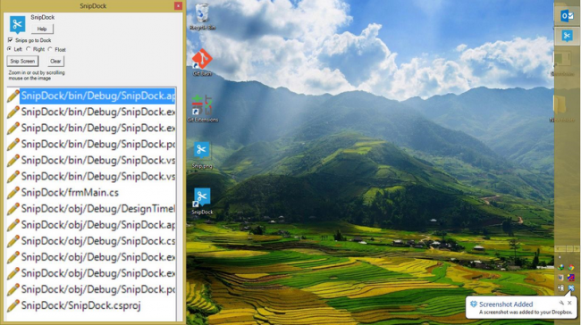 โปรแกรมจับภาพหน้าจอ SnipDock โปรแกรมจับภาพหน้าจอ SnipDock