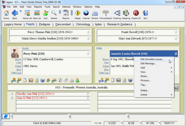 โปรแกรมเก็บประวัติคนในครอบครัว Legacy โปรแกรมเก็บประวัติคนในครอบครัว Legacy