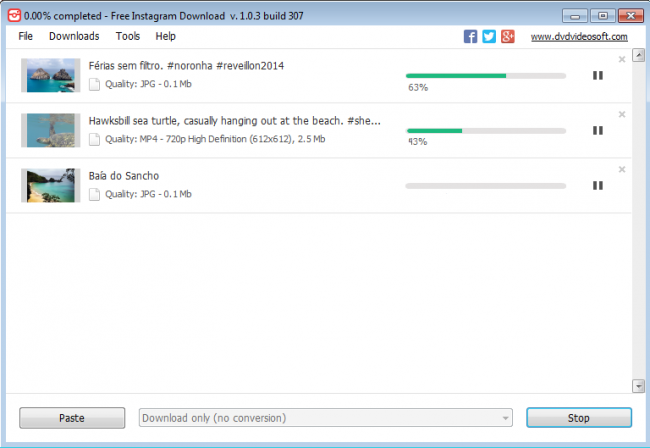 โปรแกรมโหลดรูปภาพ Free Instagram Download