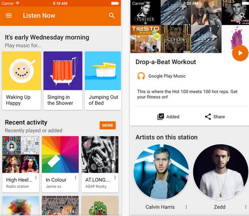 App ฟังเพลง Google Play Music