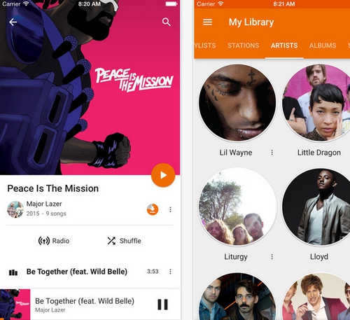 App ฟังเพลง Google Play Music App ฟังเพลง Google Play Music