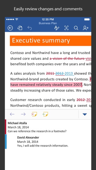Microsoft Word (App สร้างงานเอกสาร Word แบบฟอร์ม) : 