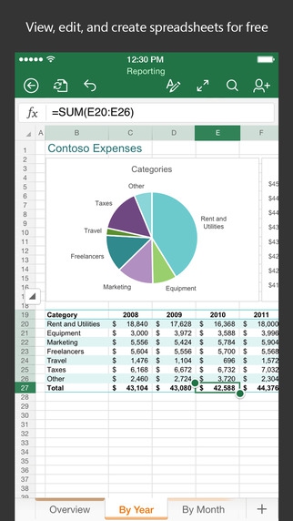 Microsoft Excel (App สเปรดชีต สร้างตารางคิดเลข) : Microsoft Excel (App สเปรดชีต สร้างตารางคิดเลข) :