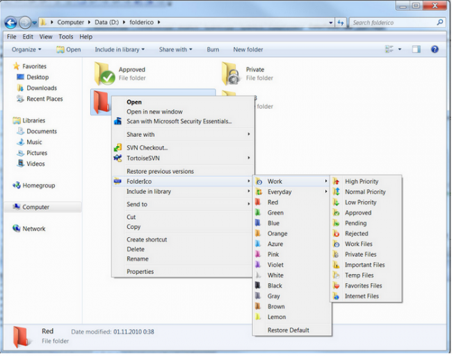 โปรแกรมเปลี่ยนไอคอน FolderIco