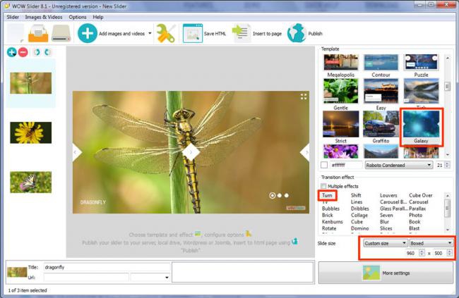 โปรแกรมทำสไลด์โชว์ WOW Slider โปรแกรมทำสไลด์โชว์ WOW Slider