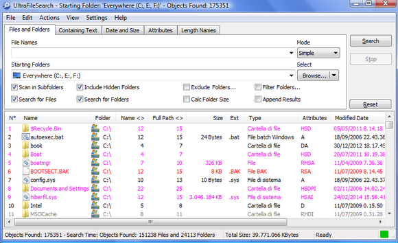 โปรแกรมค้นหาไฟล์ UltraFileSearch โปรแกรมค้นหาไฟล์ UltraFileSearch