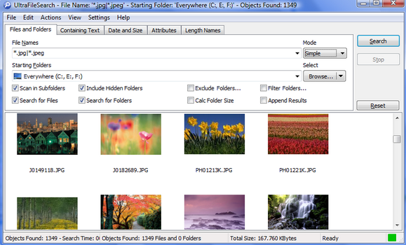 โปรแกรมค้นหาข้อมูล UltraFileSearch โปรแกรมค้นหาข้อมูล UltraFileSearch
