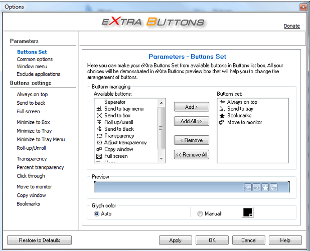 โปรแกรมปรับแต่งปุ่มหน้าต่างวินโดวส์ eXtra Buttons