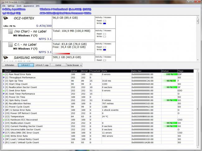 DHE Drive Info (โปรแกรม Drive Info ดูข้อมูลฮาร์ดดิสก์ในคอม) : 