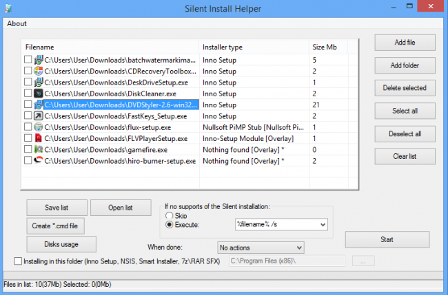 โปรแกรมช่วยติดตั้งโปรแกรม Silent Install Helper 