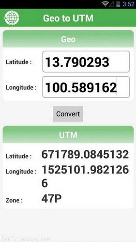 App แปลงค่าพิกัดทางภูมิศาสตร์ Geo2UTM App แปลงค่าพิกัดทางภูมิศาสตร์ Geo2UTM