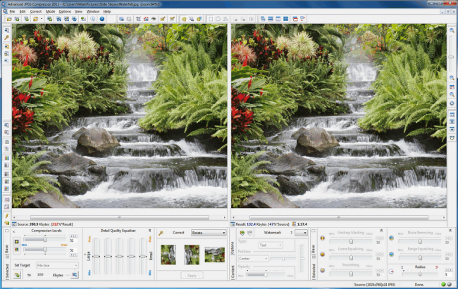 โปรแกรมบีบอัดไฟล์รูปภาพJPEG Advanced JPEG Compressor