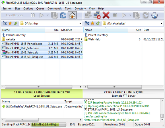 โปรแกรมรับส่งไฟล์ FlashFXP โปรแกรมรับส่งไฟล์ FlashFXP