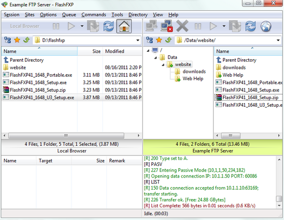 โปรแกรมรับส่งไฟล์ FlashFXP โปรแกรมรับส่งไฟล์ FlashFXP