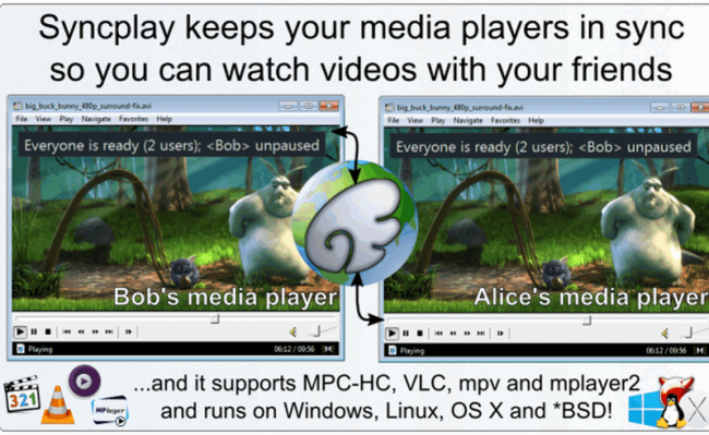 โปรแกรมดูภาพยนตร์พร้อมกัน Syncplay 