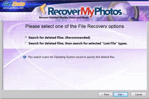 โปรแกรมกู้ไฟล์ Recover My Photos