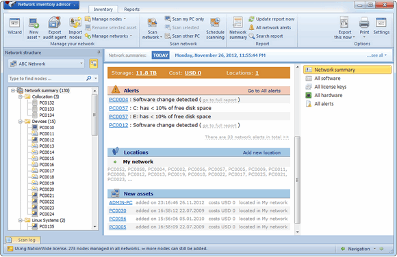 โปรแกรมเครือข่าย Network Inventory Advisor โปรแกรมเครือข่าย Network Inventory Advisor