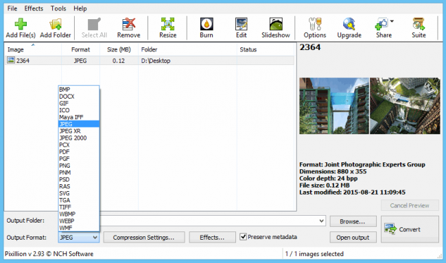 โปรแกรมแปลงไฟล์รูปภาพ Pixillion Image Converter