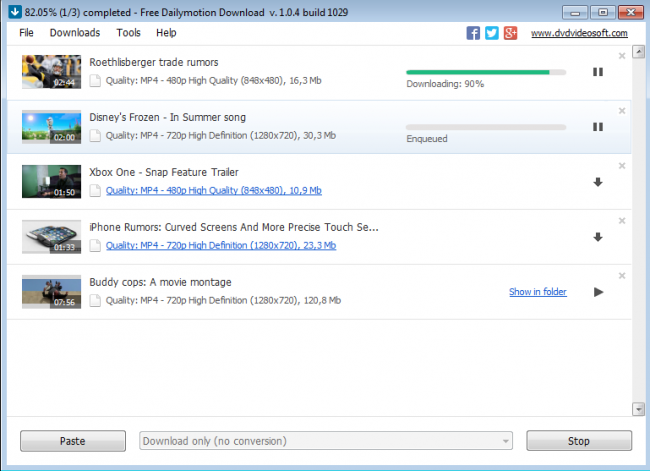 โปรแกรมช่วยดาวน์โหลดวิดีโอ Free Dailymotion Download โปรแกรมช่วยดาวน์โหลดวิดีโอ Free Dailymotion Download