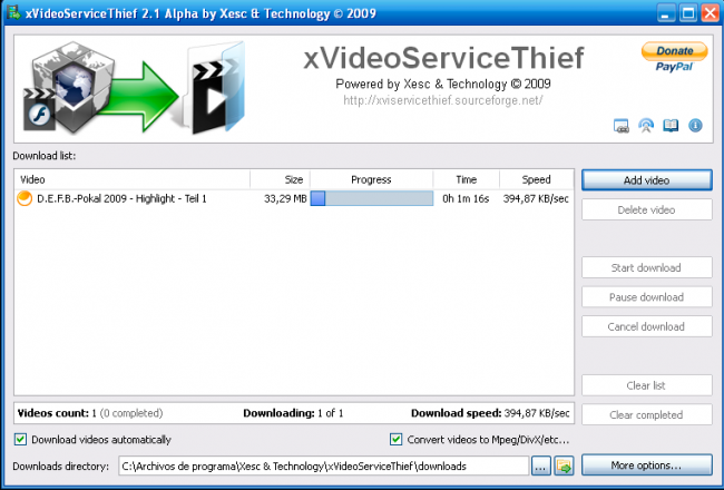 โปรแกรมช่วยดาวน์โหลดคลิป xVideoServiceThief