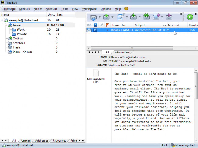โปรแกรมรับส่งอีเมล THE BAT โปรแกรมรับส่งอีเมล THE BAT