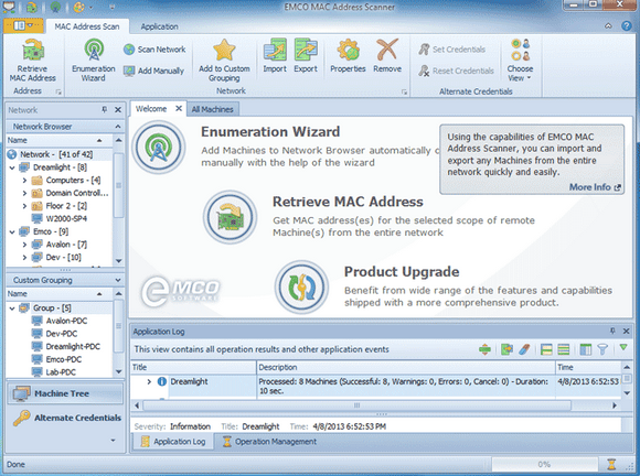 โปรแกรมเน็ตเวิร์ค EMCO MAC Address Scanner
