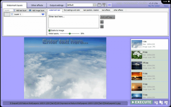 โปรแกรมใส่ลายน้ำให้รูปภาพ Easy Watermark Studio 