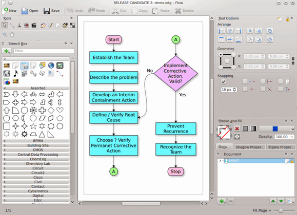 โปรแกรมวาดไดอะแกรม สร้างไดอะแกรม Calligra Flow โปรแกรมวาดไดอะแกรม สร้างไดอะแกรม Calligra Flow