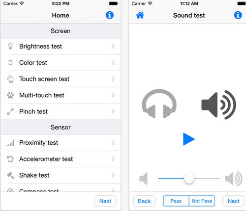Test and Check for iPhone Test and Check for iPhone