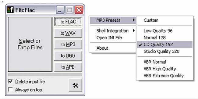 โปรแกรมแปลงไฟล์เสียง FlicFlac Audio Converter โปรแกรมแปลงไฟล์เสียง FlicFlac Audio Converter